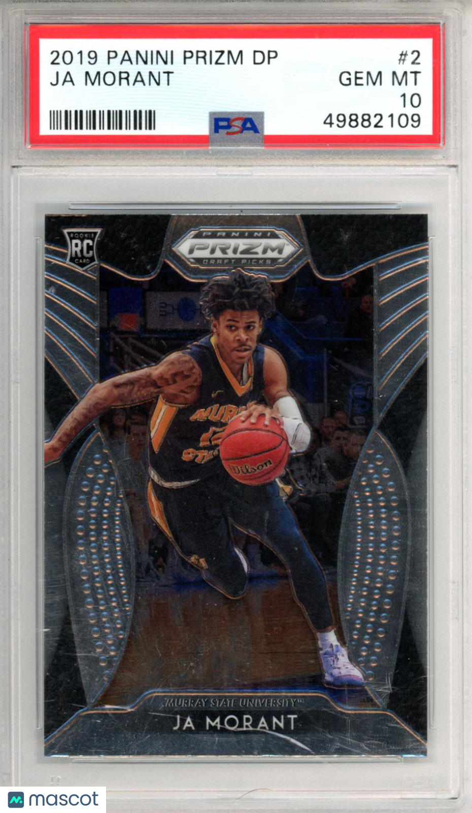2019 Panini Prizm Draft Picks Ja Morant Rookie #2 PSA 10 Memphis Grizzlies