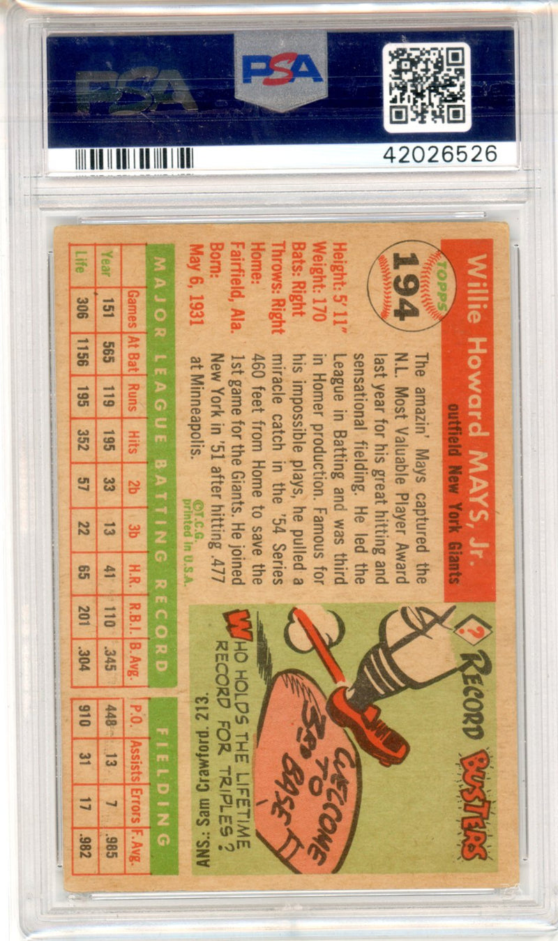 1955 Topps Willie Mays
