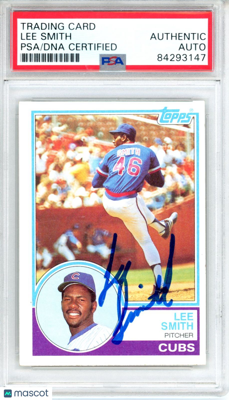 1983 Topps Lee Smith #699 PSA/DNA Certified Authentic On Card Auto Chicago Cubs