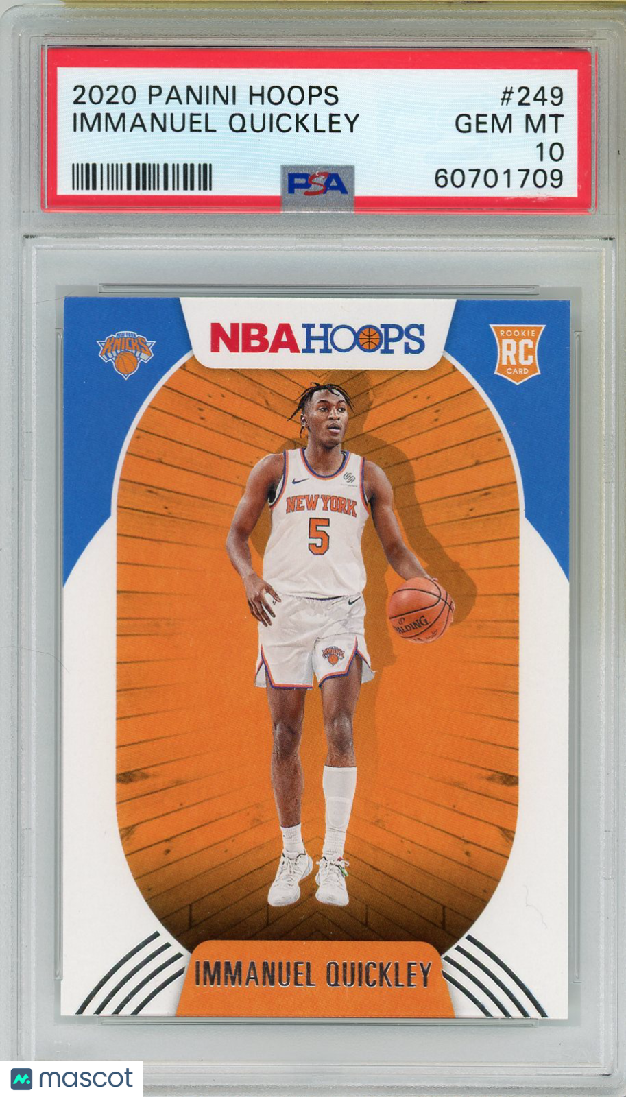 2020 Panini Hoops Immanuel Quickley #249 PSA 10 GEM MINT New York Knicks Rookie