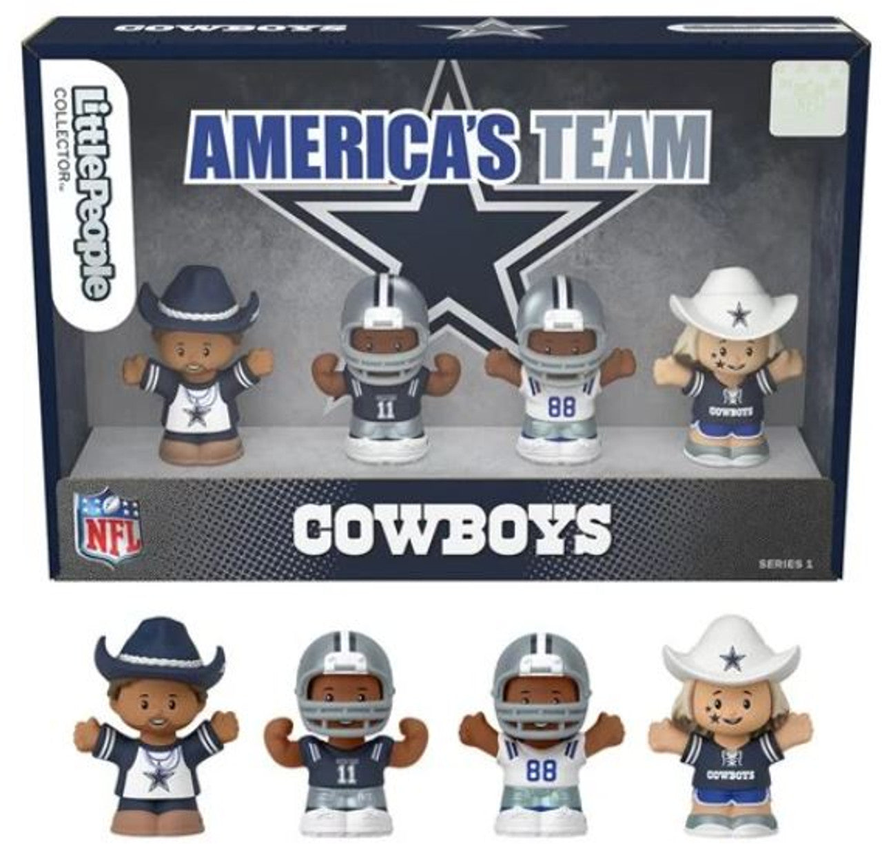Dallas Cowboys Fisher-Price Little People 4-Pack NFL Figures Collector Set - NFL Little People