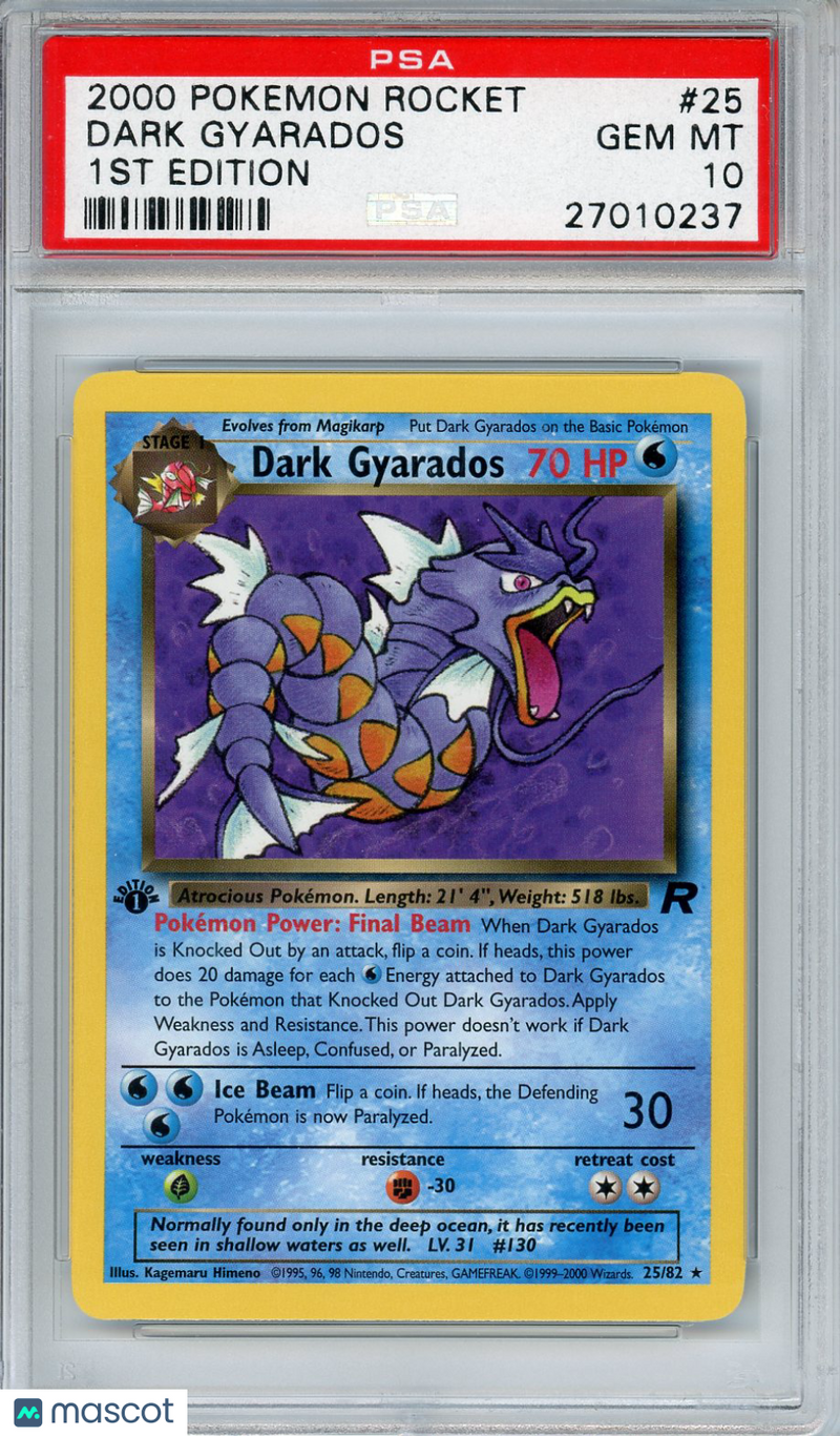 2000 Pokemon Rocket Pokemon TCG Dark Gyarados