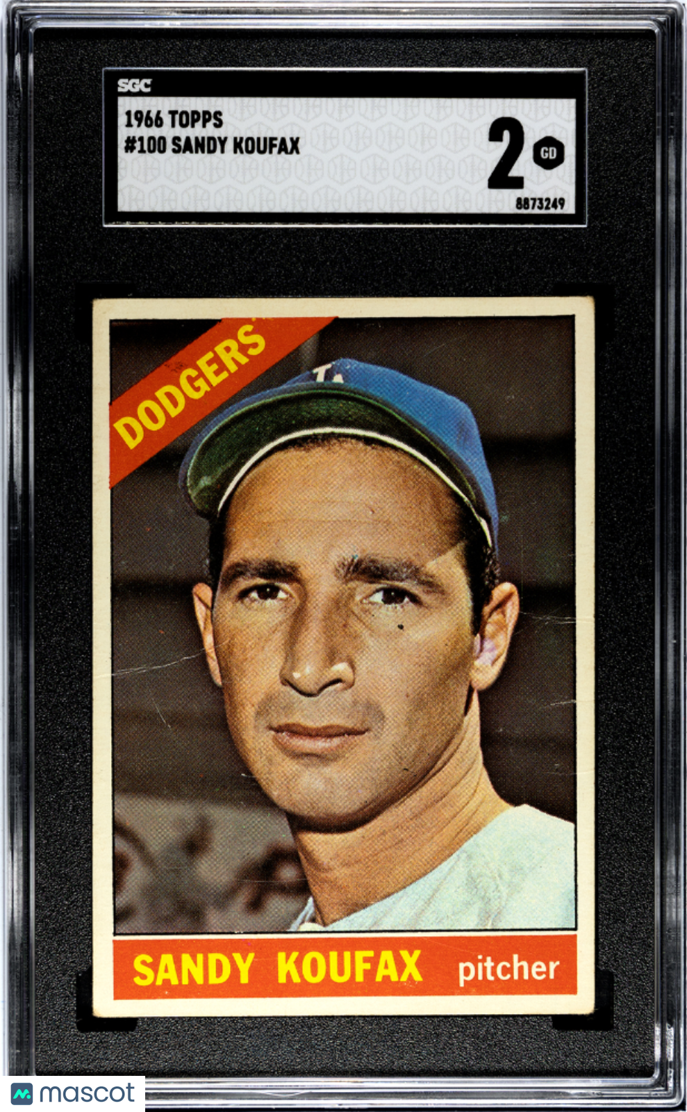 1966 Topps Sandy Koufax #100 SGC 2 Los Angeles Dodgers - Graded Sports Cards