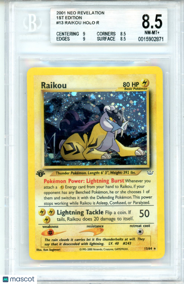 2001 Pokemon Wind from the Sea 1st Edition Japanese HOLO R #13 BGS 8.5