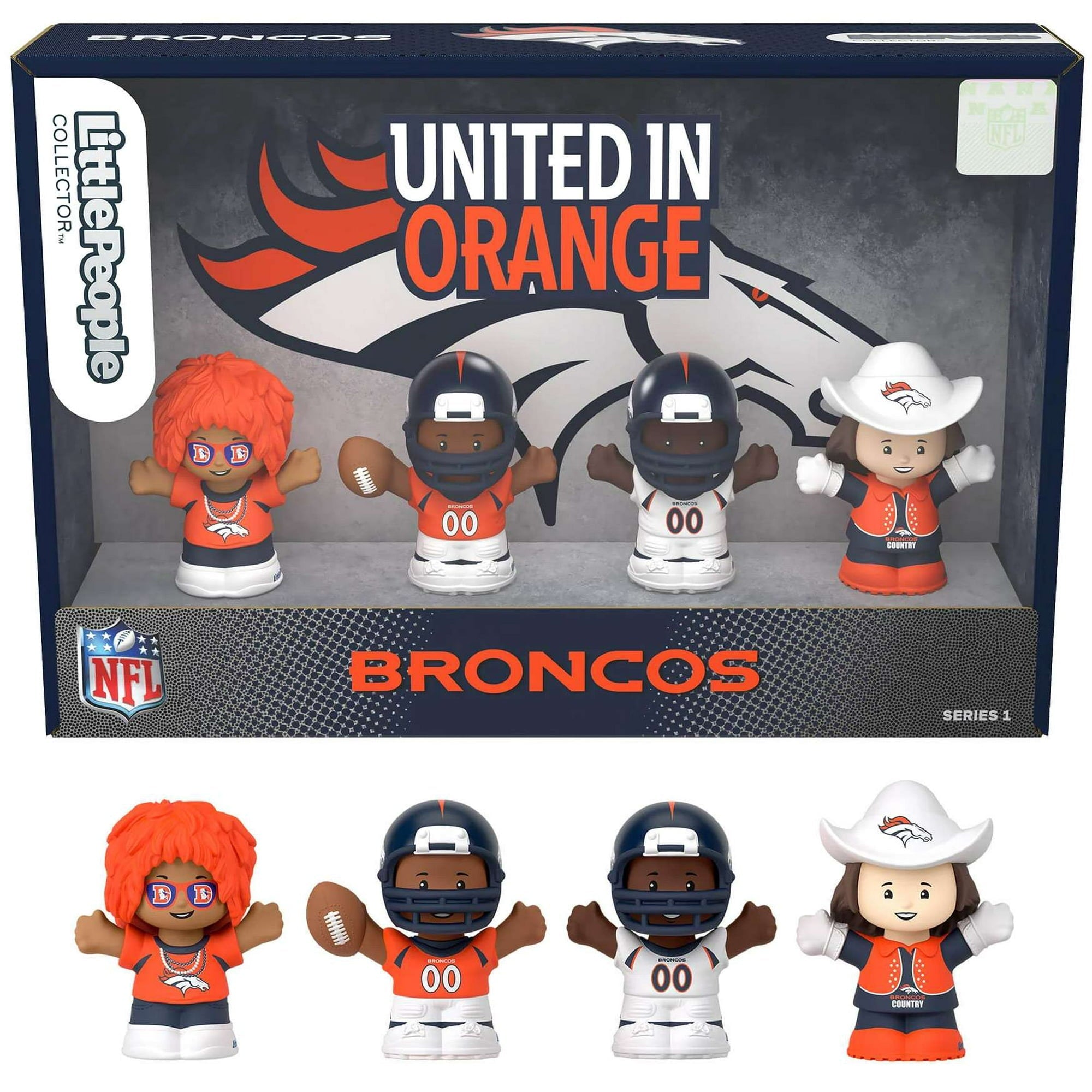 Denver Broncos Fisher-Price Little People 4-Pack NFL Figures Collector Set - NFL Little People