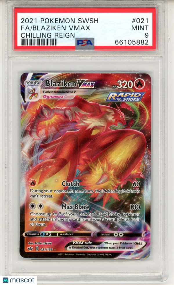 2021 Pokemon SWSH Chilling Reign Blaziken Vmax #021 PSA 9