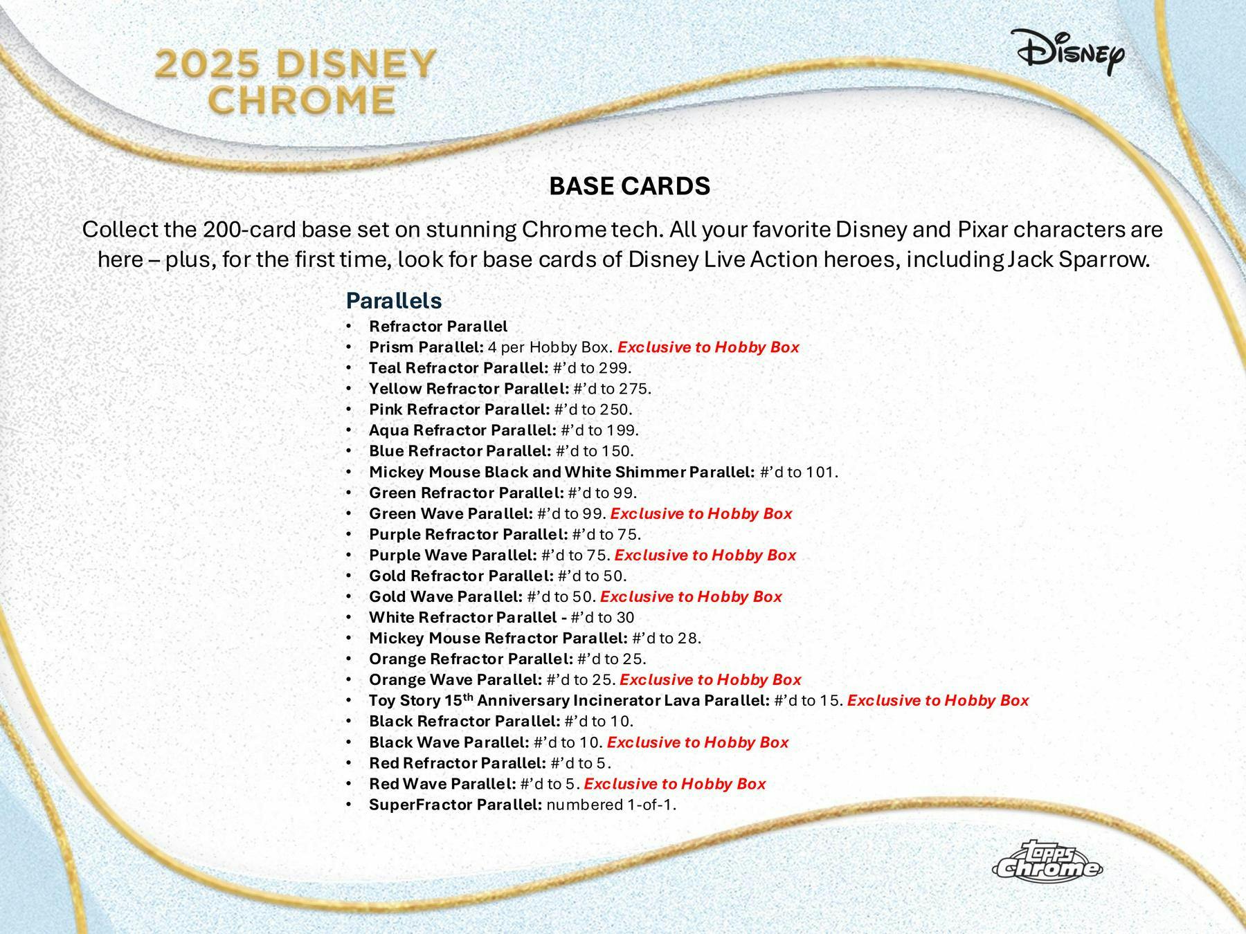 Disney Chrome Hobby Box (Topps 2025) Sep 24th - Trading Cards