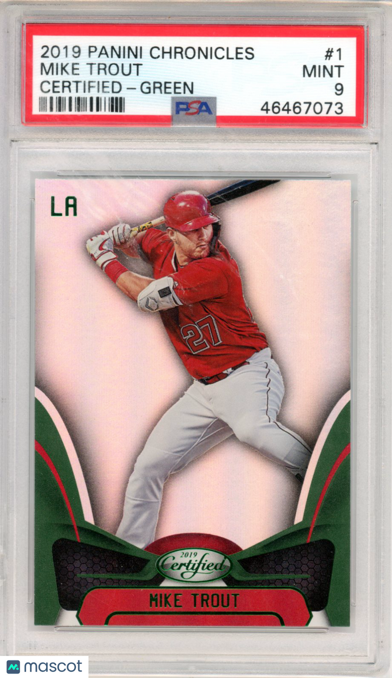 2019 Panini Chronicles Certified Mike Trout Certified Green