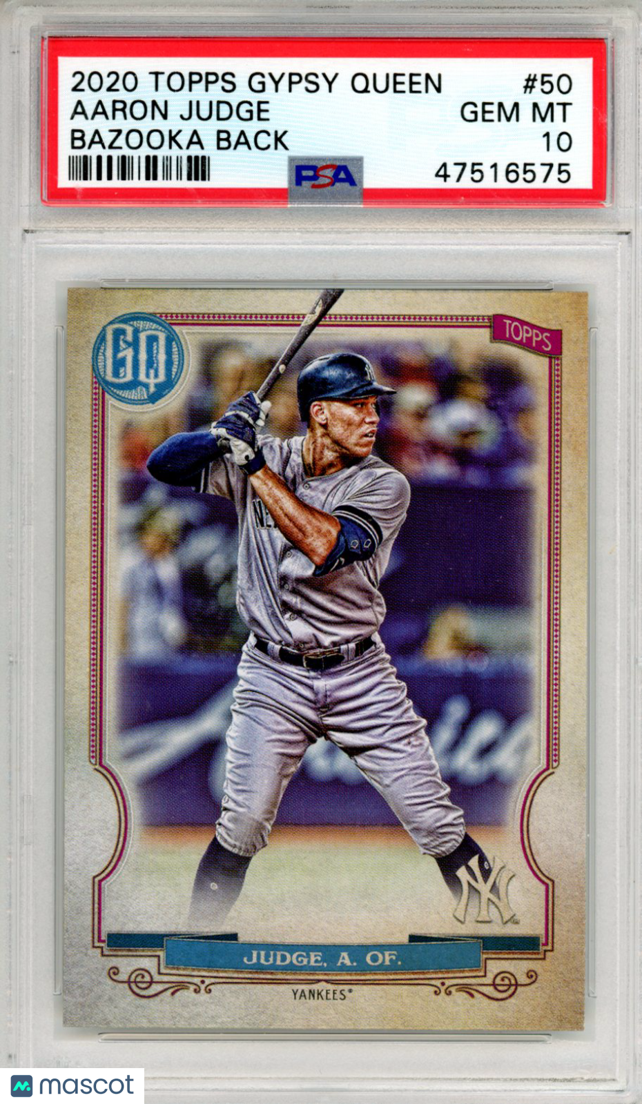 2020 Topps Gypsy Queen Aaron Judge Bazooka Back #50 PSA 10