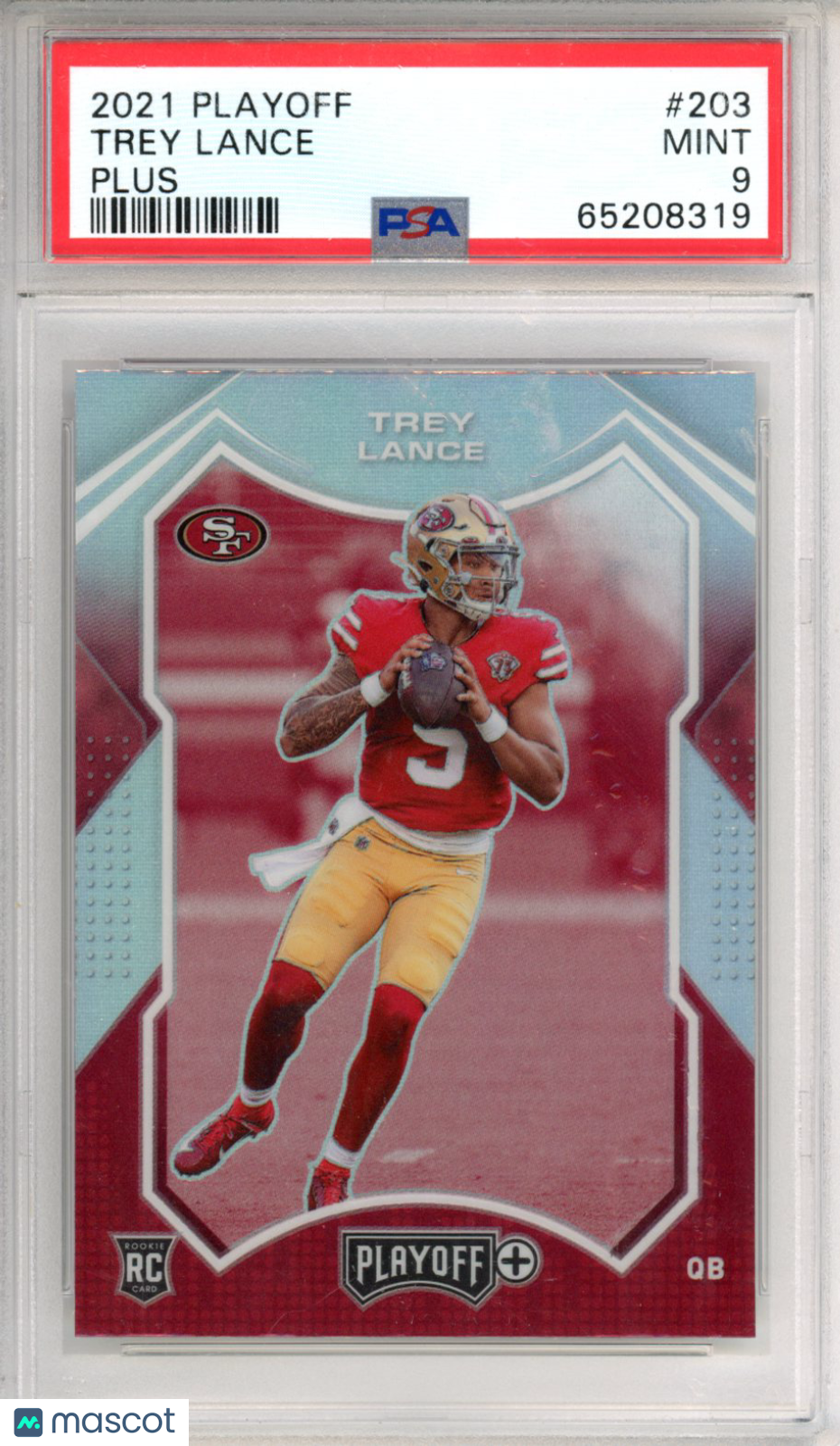 2021 Panini Playoff Trey Lance Plus Rookie #203 PSA 9 San Francisco 49ers