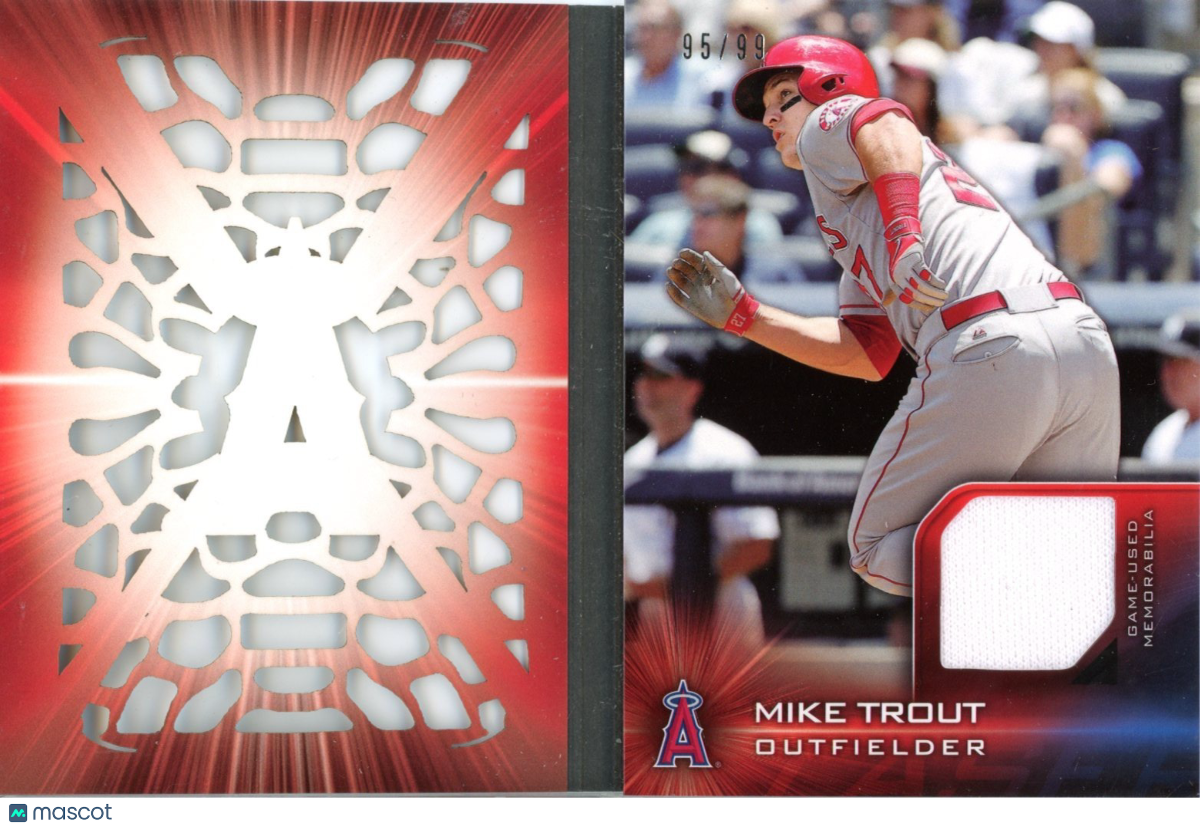2016 Topps Laser Relics Mike Trout Relic Memorabilia 95/99 #TLR-MT LA
