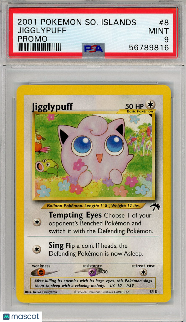 2001 Pokemon Southern Islands Promo Jigglypuff #8 Promo PSA 9 MINT