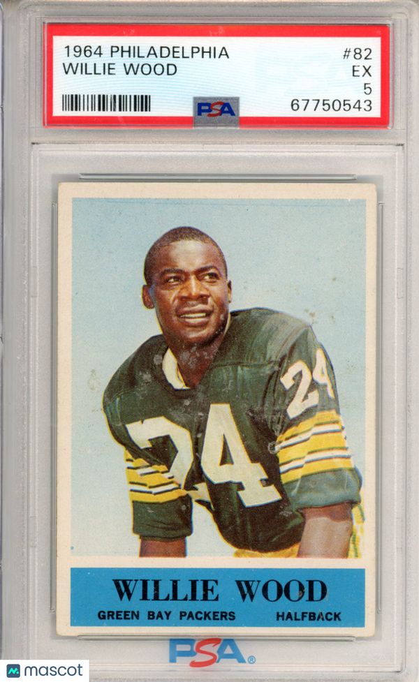 1964 Philadelphia Willie Wood #82 PSA 5 Football