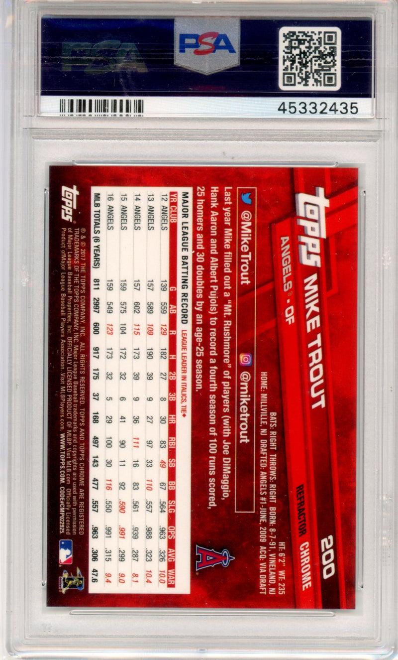 2017 Topps Chrome Mike Trout White Jersey X Fractor
