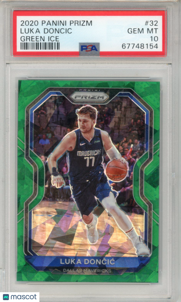 2020 Panini Prizm Luka Doncic Green Ice #32 PSA 10