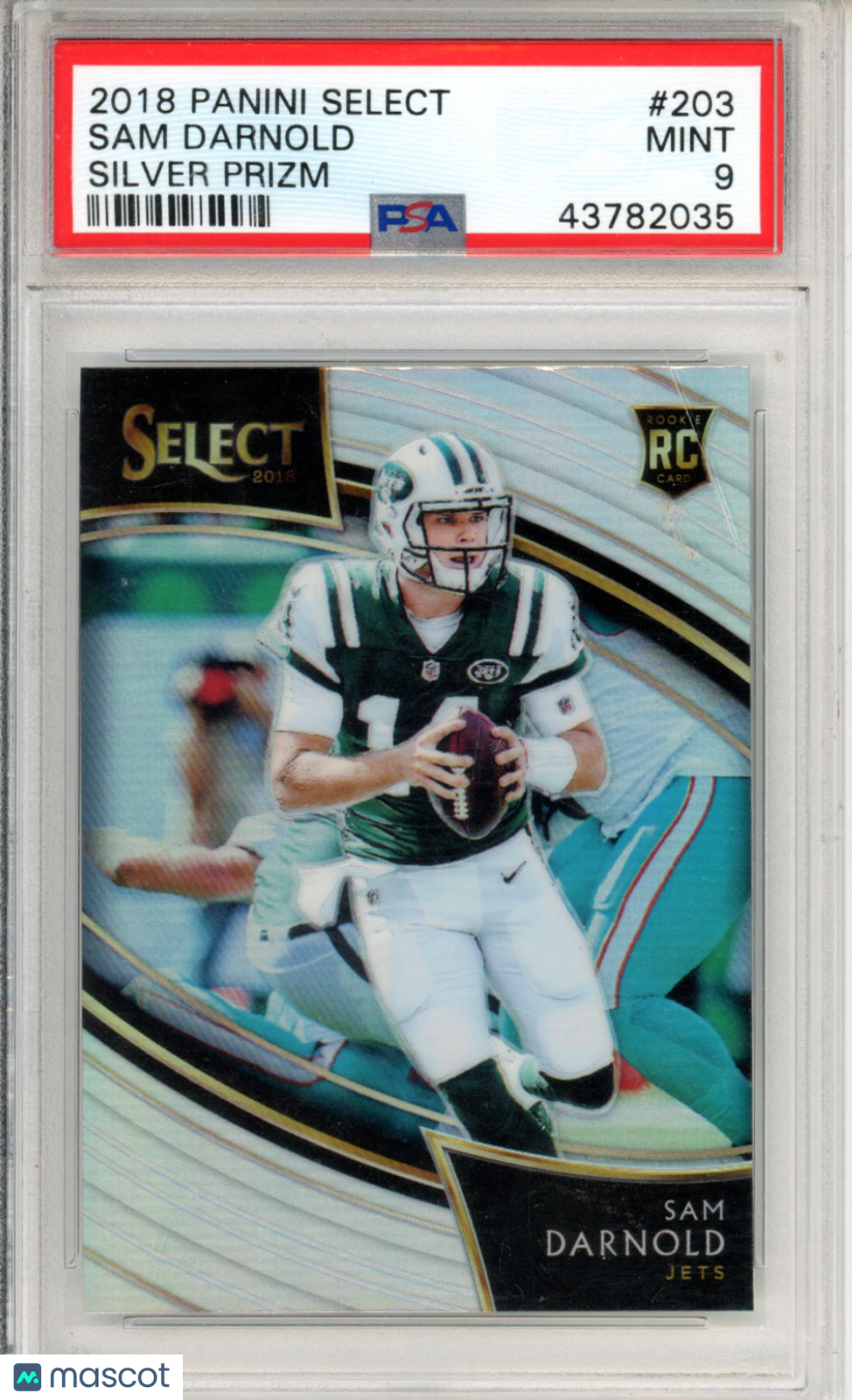 2018 Panini Select Sam Darnold Silver Prizm HOLO Rookie #203 PSA 9 MINT