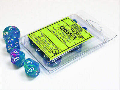 Festive Waterlily/white d10 Dice (10 dice) CHX27346 - Dice Sets & Games