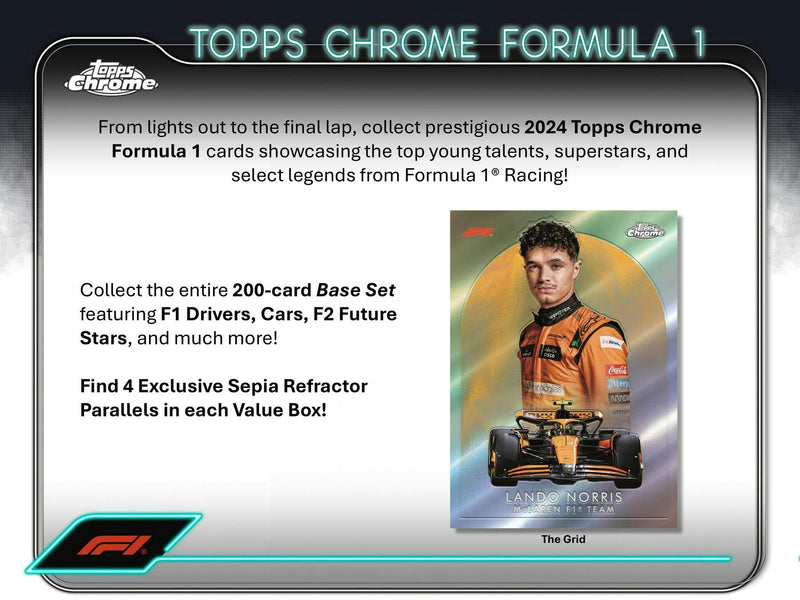 2024 Topps Chrome F1 Formula 1 Racing Blaster Value Box  (Sepia Parallels)