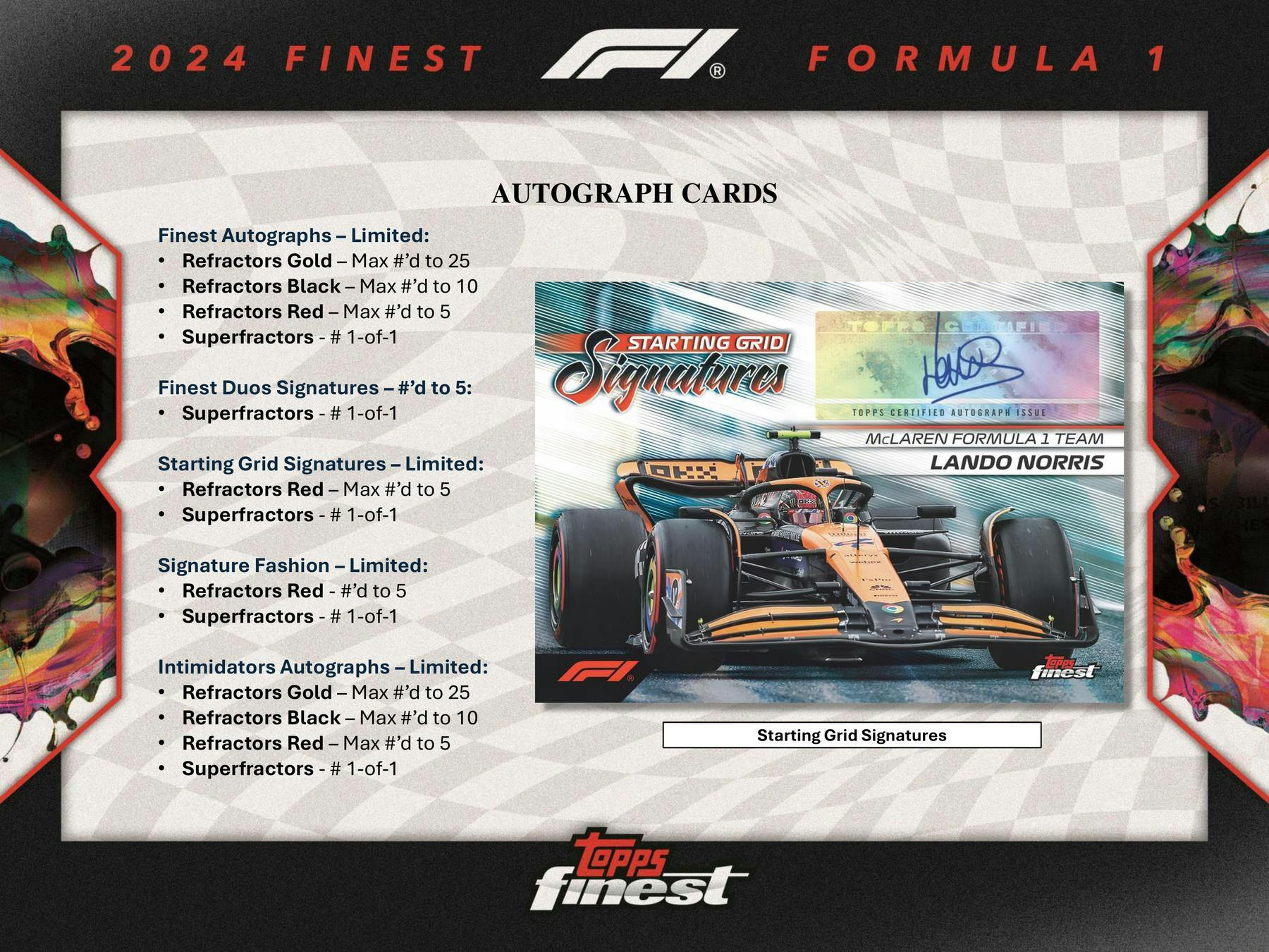 2024 Topps Finest F1 Formula 1 Hobby Box (April 10th)