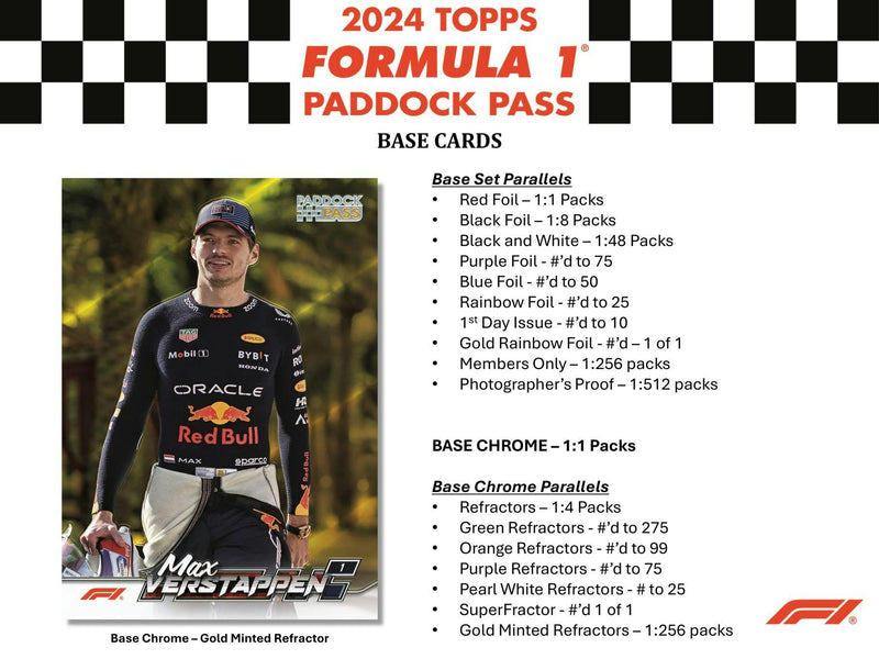 2024 Topps Paddock Pass F1 Formula 1 Racing Blaster Box (3 X-Fractors)