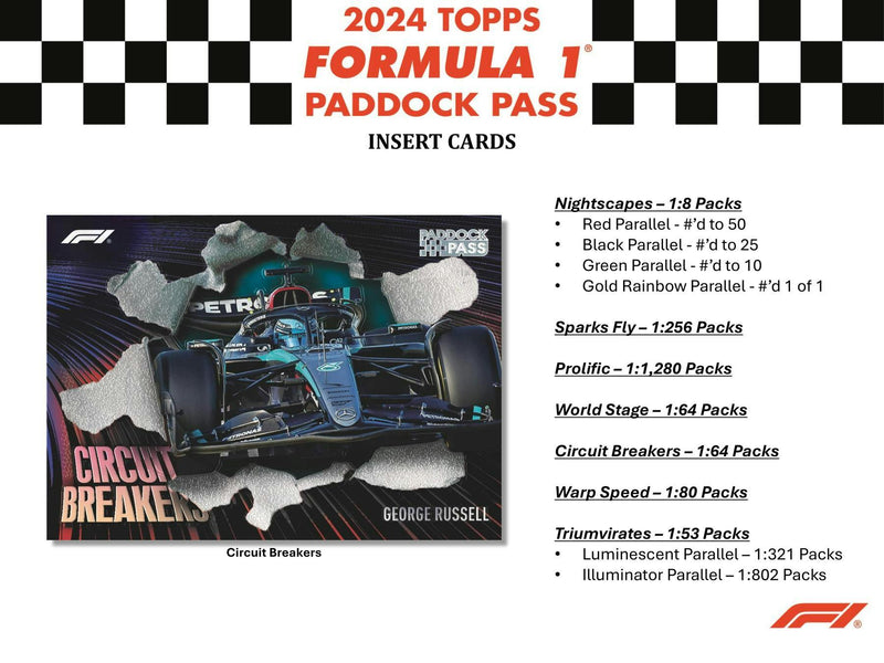 2024 Topps Paddock Pass F1 Formula 1 Racing Blaster Box (3 X-Fractors)