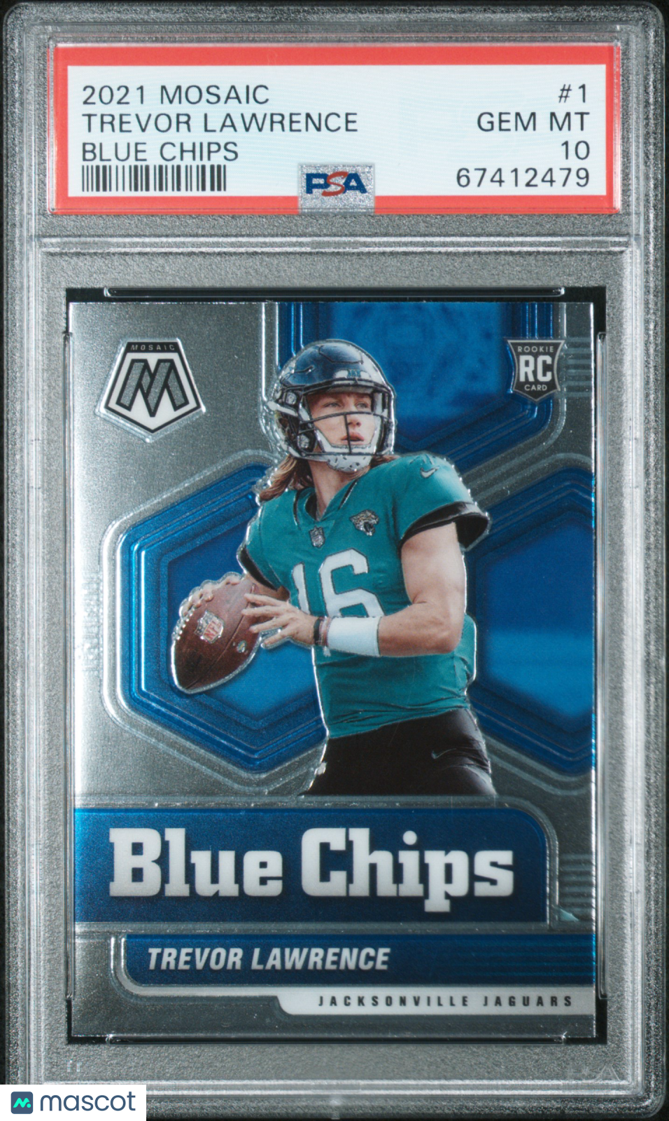 2021 Mosaic Blue Chips Trevor Lawrence Rookie #1 PSA 10 Jacksonville Jaguars