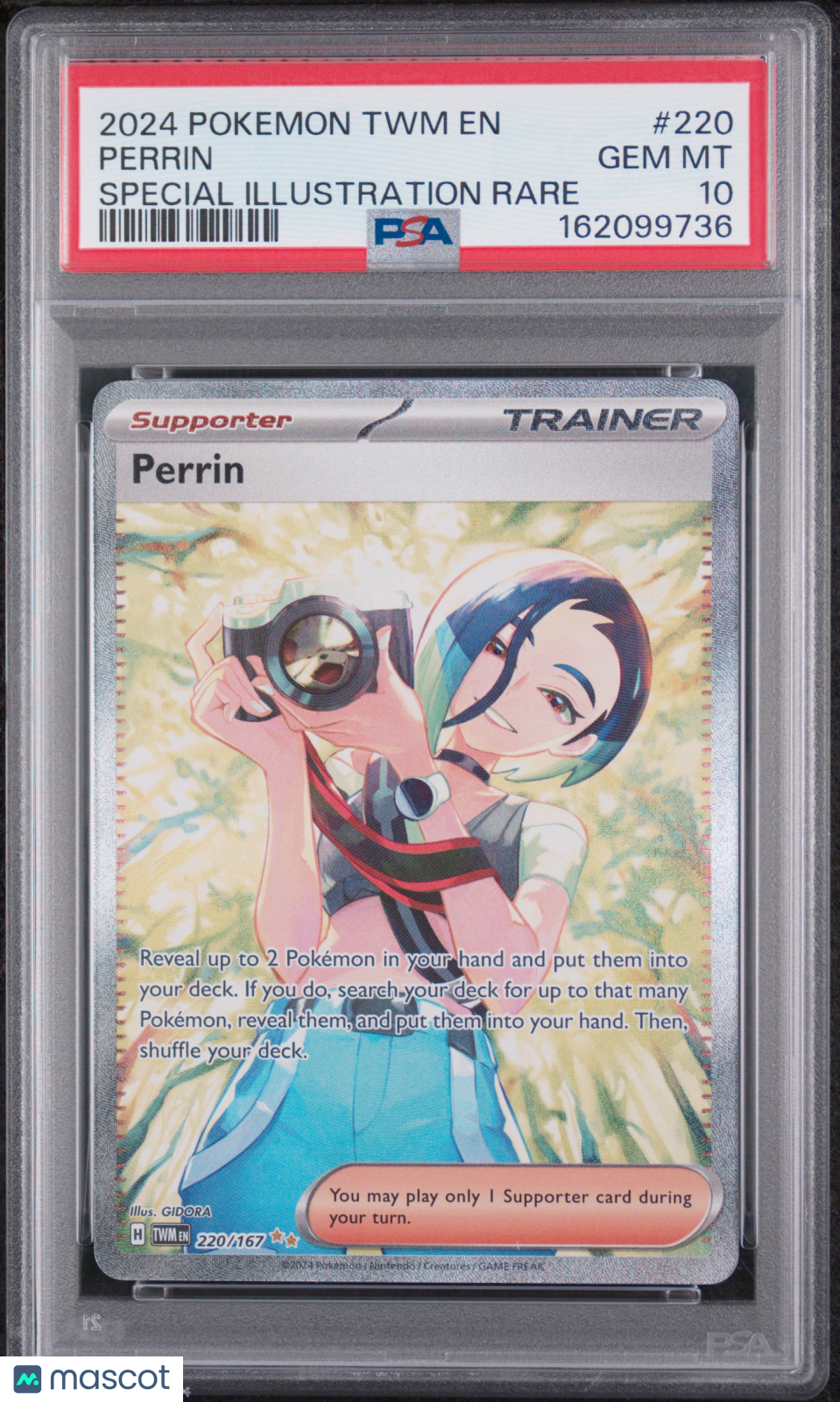 2024 Pokemon TWM EN Perrin #220 Special Illustration Rare PSA 10