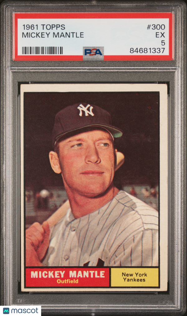 1961 Topps Mickey Mantle #300 PSA 5 Baseball