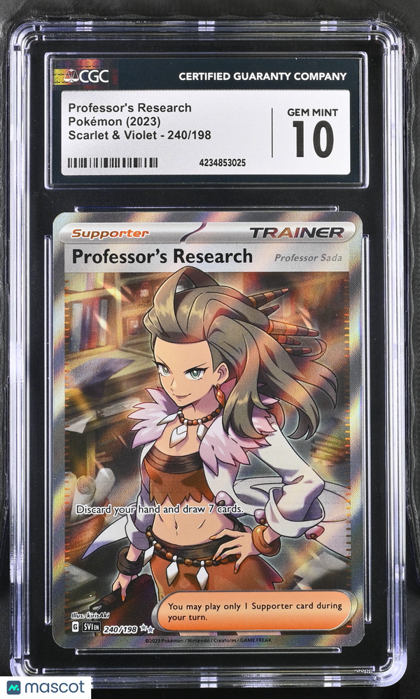 2023 Pokémon TCG Professor's Research #240/198 English CGC 10 GEM MINT