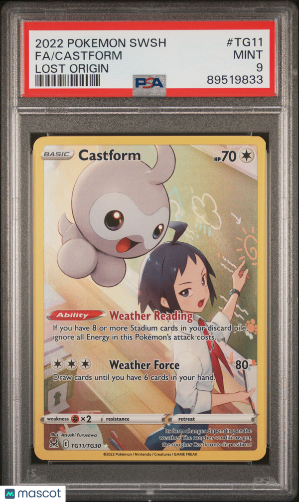 PokéMon TCG Castform #TG11 Lost Origin PSA 9