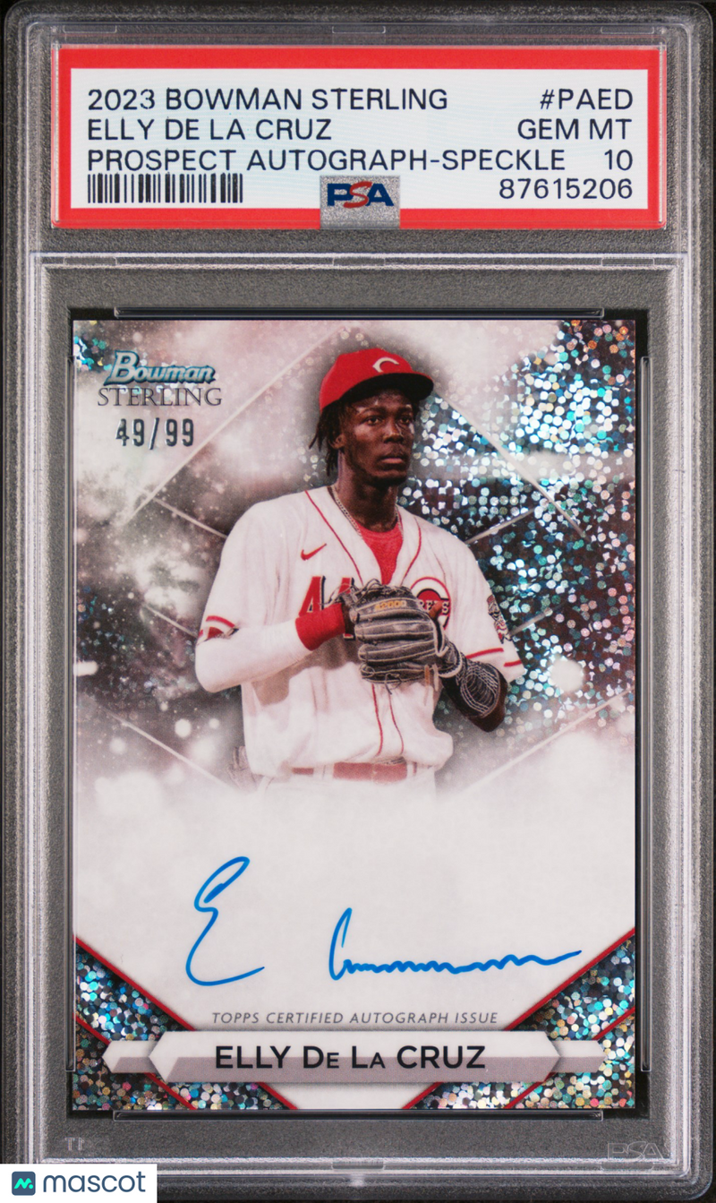 2023 Bowman Sterling Prospect Autograph Elly De La Cruz Speckle Refractor PSA 10