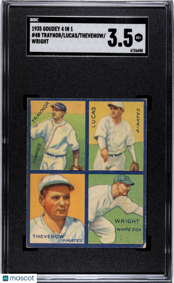 1935 Goudey 4 In 1 Wright Thevenow Lucas Traynor #4B SGC 3.5