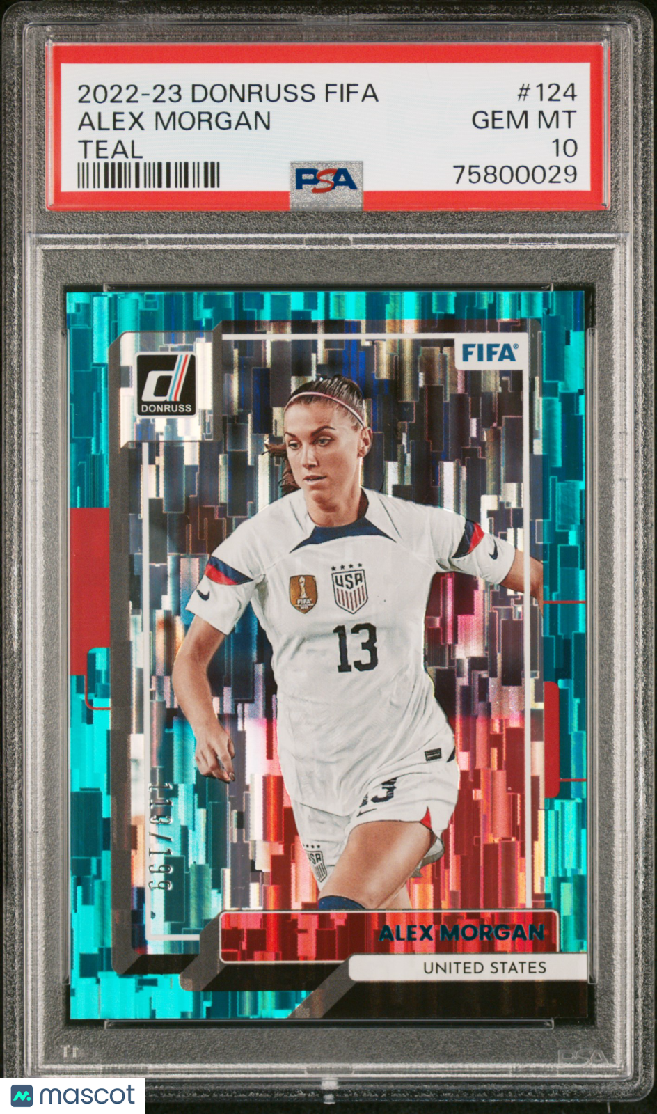 2022 Panini Donruss FIFA Alex Morgan Teal #124 PSA 10