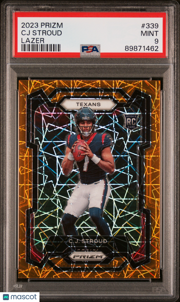 2023 Panini Prizm CJ Stroud Orange Lazer Rookie #339 PSA 9 Football