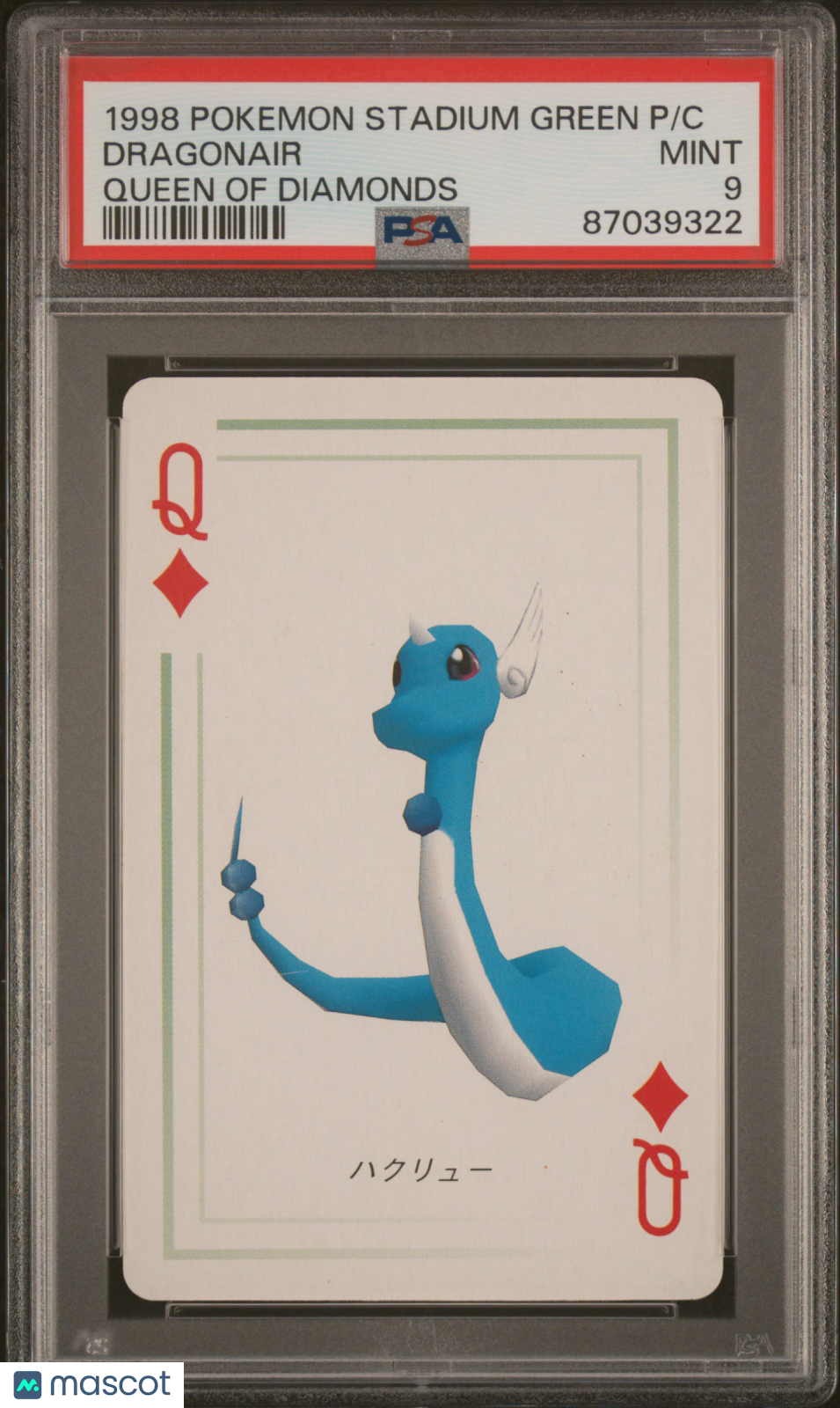 1998 Pokemon Stadium Green Version Playing Cards Dragonair PSA 9