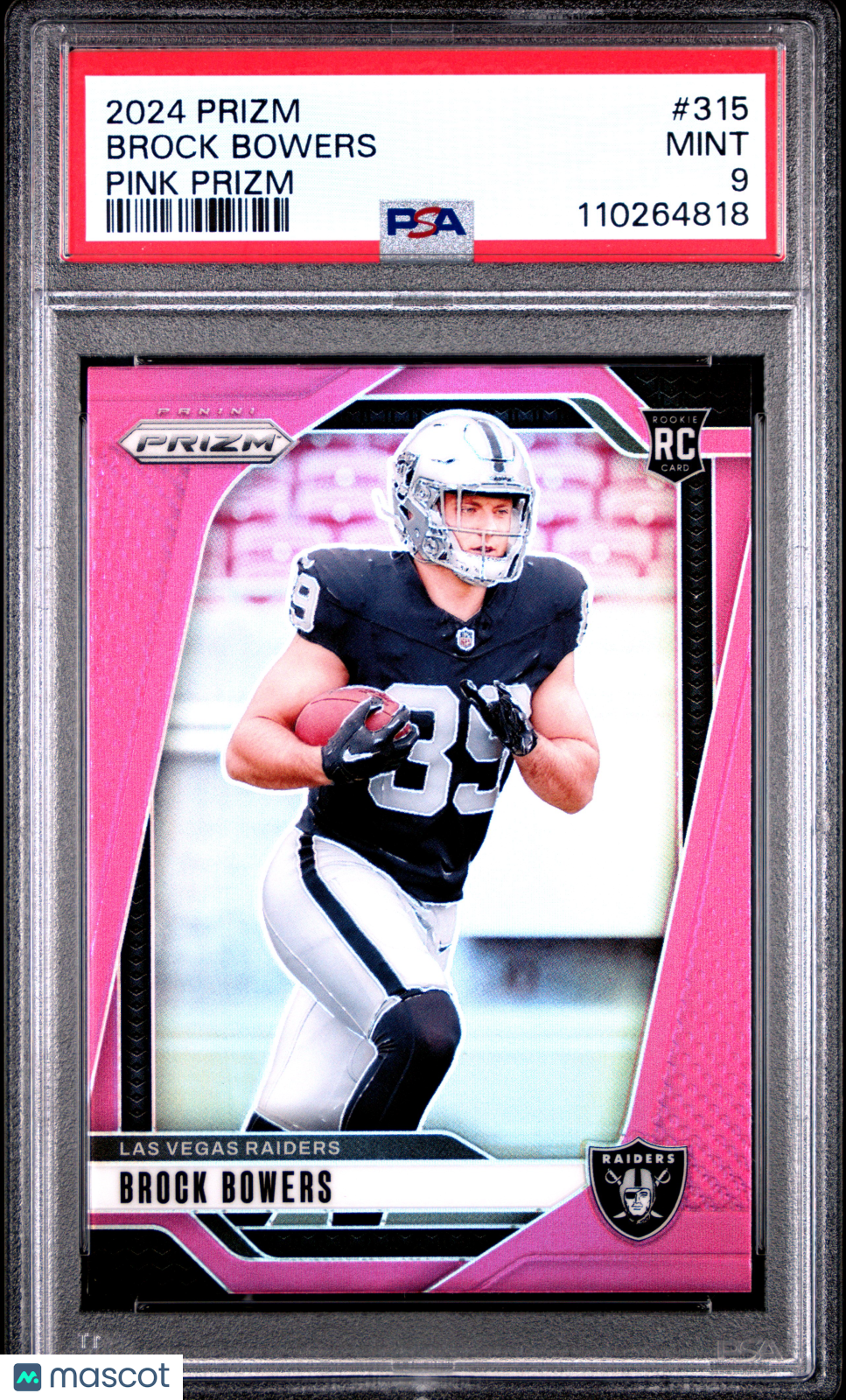 2024 Panini Prizm Brock Bowers RC Pink Rookie #315 PSA 9 Los Angeles Raiders