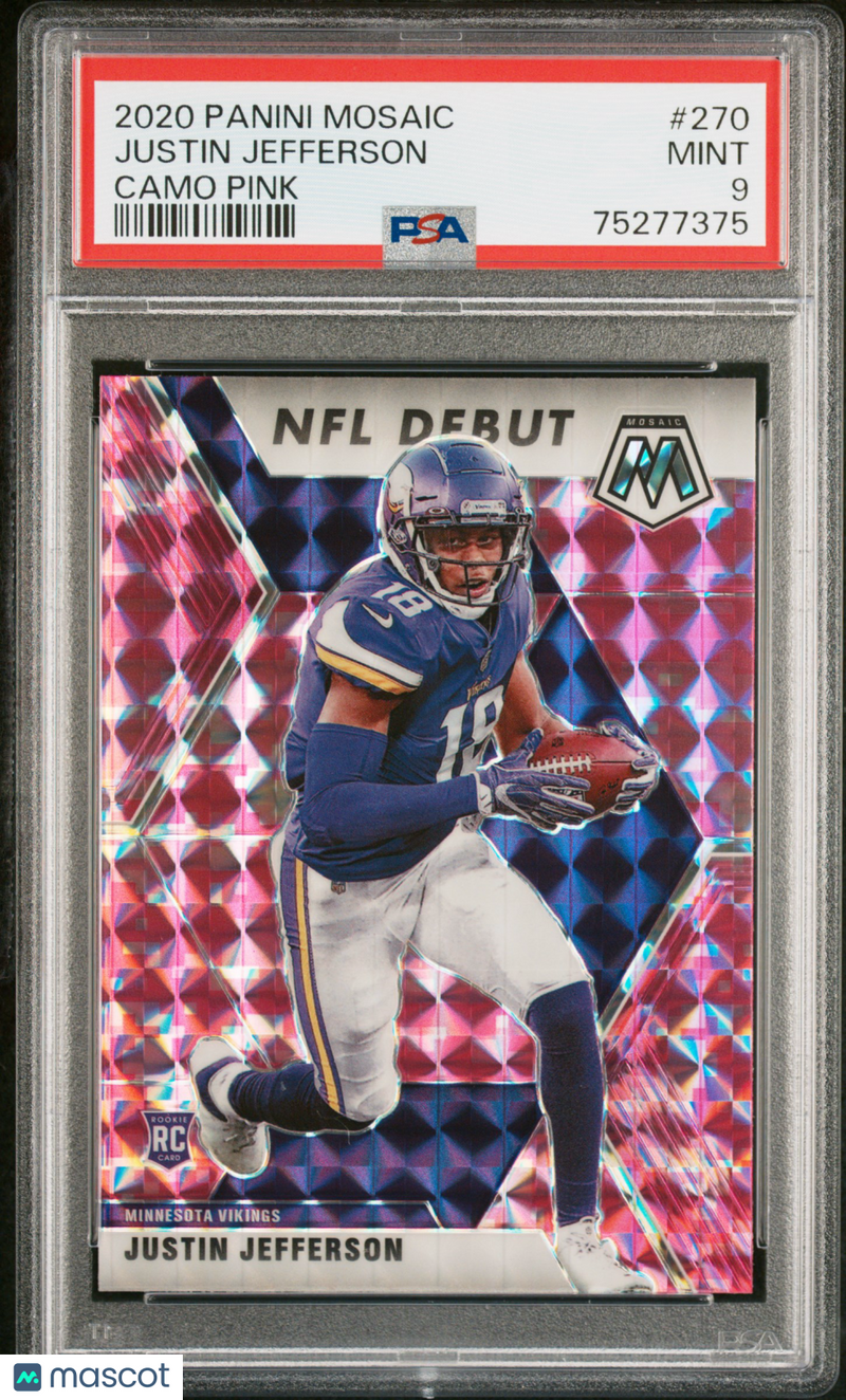2020 Panini Mosaic Justin Jefferson Camo Pink
