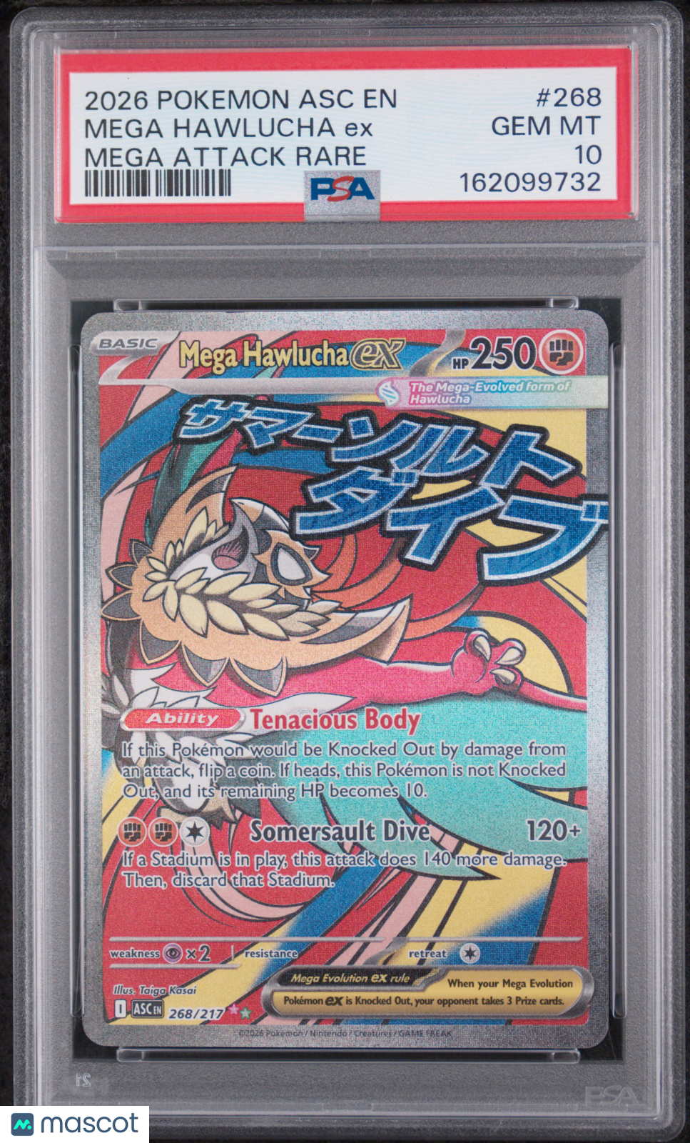 2026 Pokemon Ascended Heroes Mega Hawlucha EX #268 Mega Attack Rare PSA 10 GEM