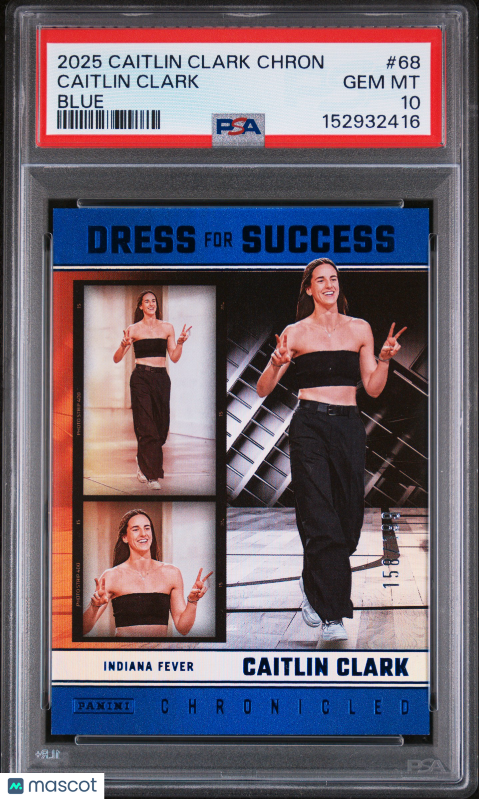 2025 Panini Caitlin Clark Chronicled Caitlin Clark Blue 159/199 PSA 10 GEM MINT