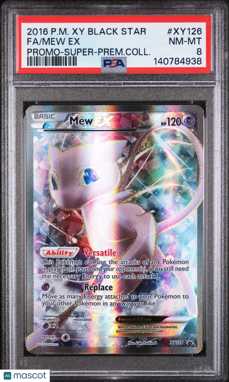 2016 Pokemon XY Black Star Promo Mew EX #XY126 Promo-Super-Prem.Coll. FA PSA 8
