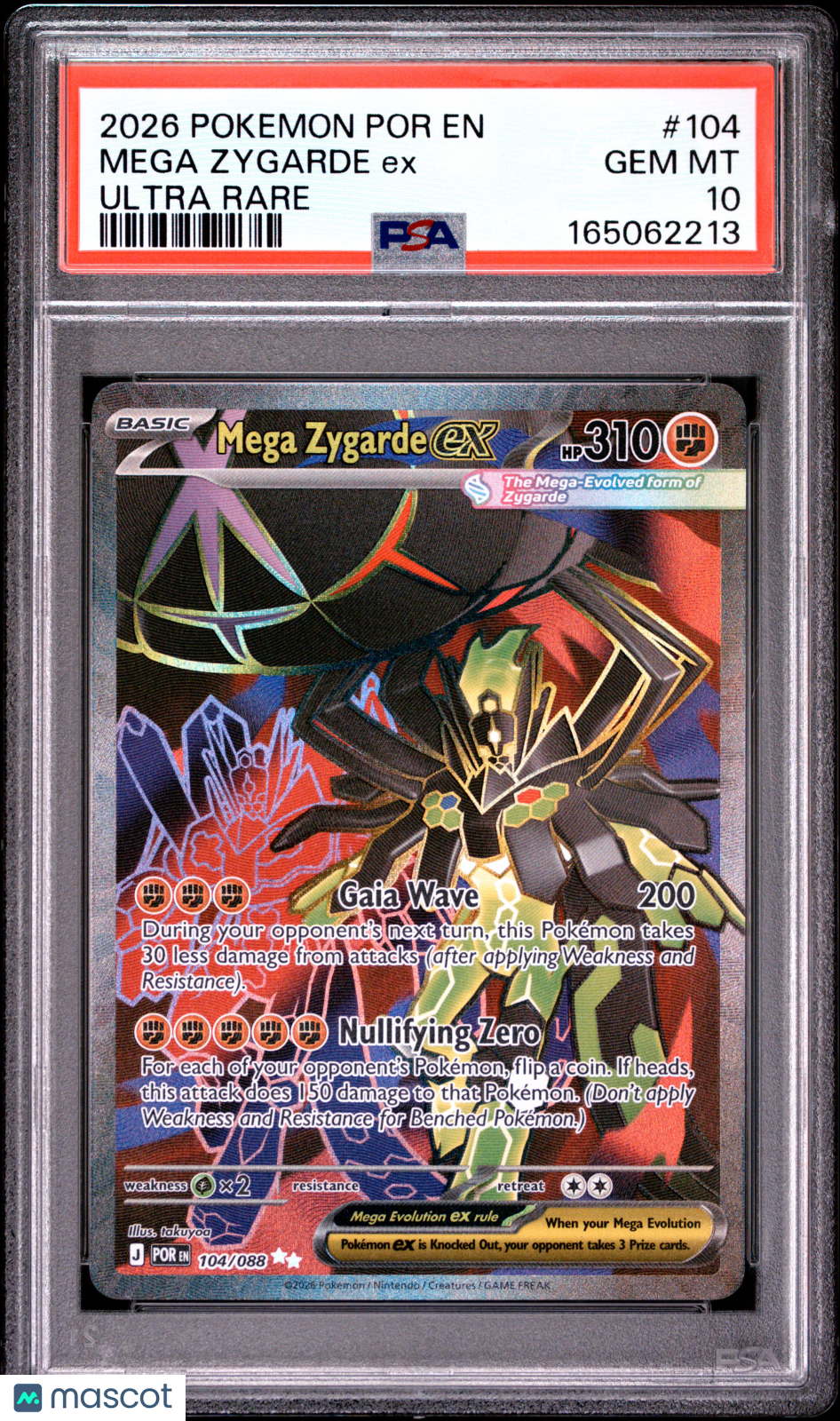 2026 Pokemon Por EN-Perfect Order Mega Zygarde EX #104 Ultra Rare PSA 10