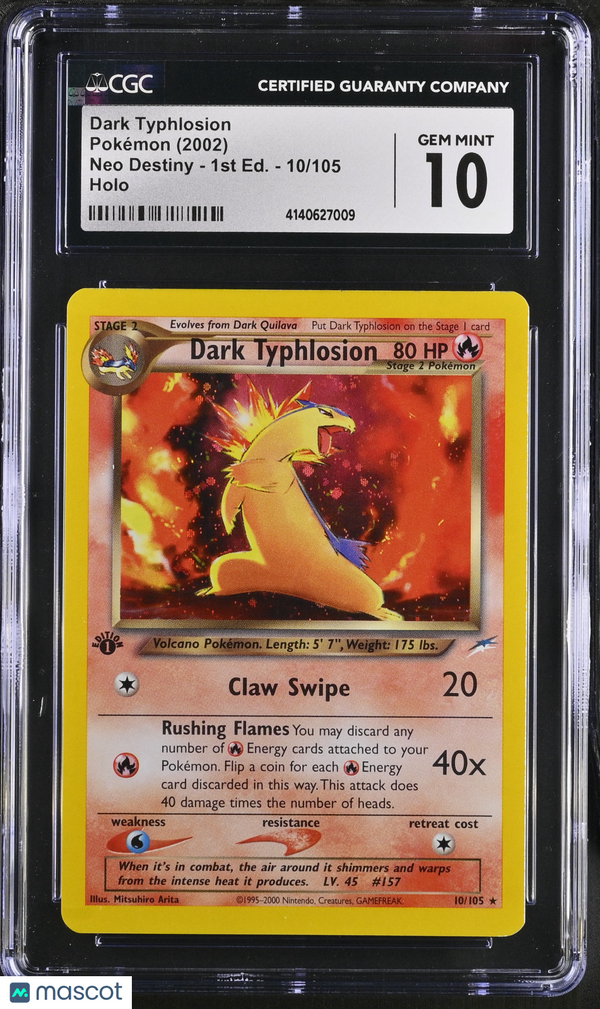 2002 Pokémon Dark Typhlosion #10/105 English CGC 10