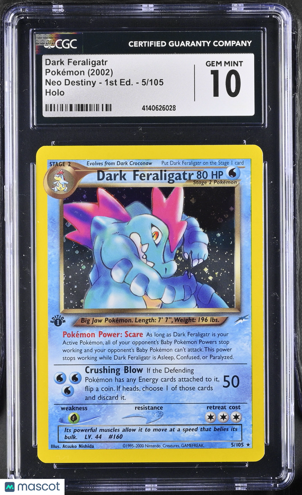 2002 Pokémon TCG 1st Edition Neo Destiny Dark Feraligatr #5/105 CGC 10