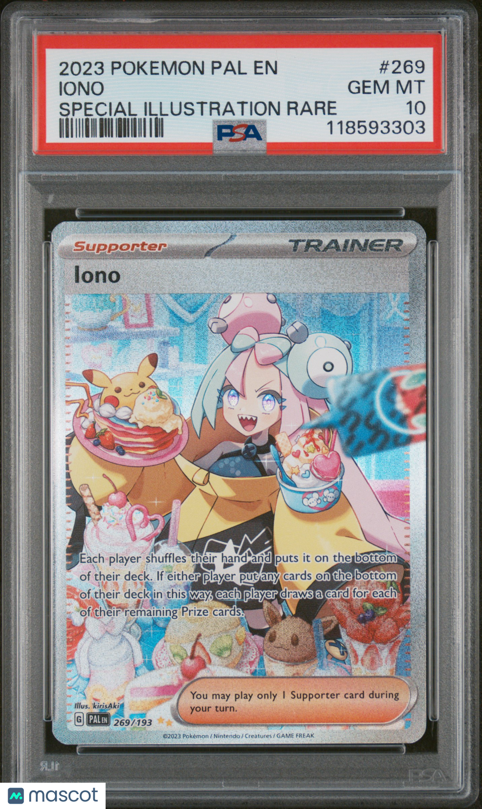 2023 Pokemon Paldea Evolved Iono #269 Special Illustration Rare PSA 10