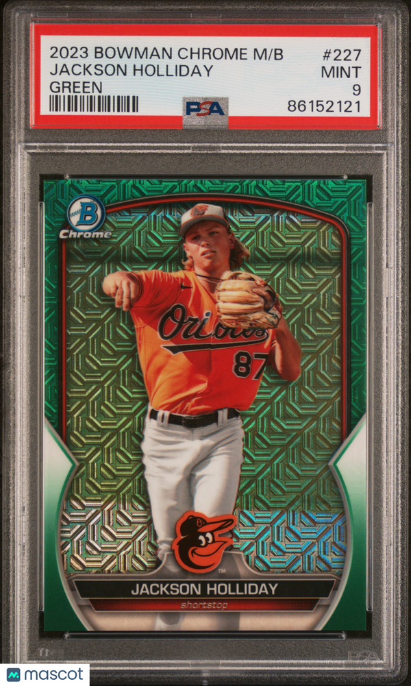 2023 Bowman Mega Box Chrome Jackson Holliday Green Refractor #227 /99 PSA 9