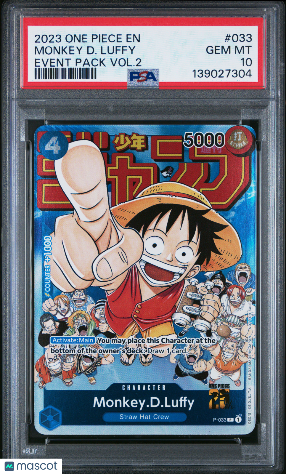 2023 One Piece Promos Monkey D. Luffy #033 Event Pack Vol.2 PSA 10