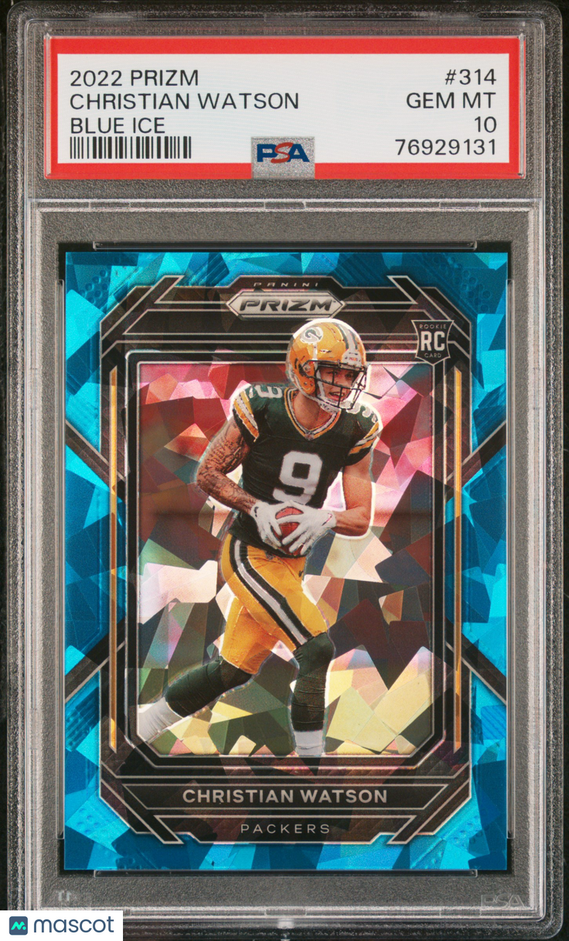 2022 Panini Prizm Christian Watson Blue Ice