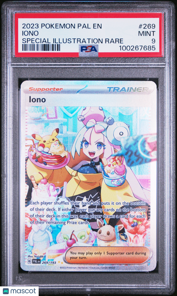 2023 Pokemon Paldea Evolved Iono #269 Special Illustration Rare PSA 9