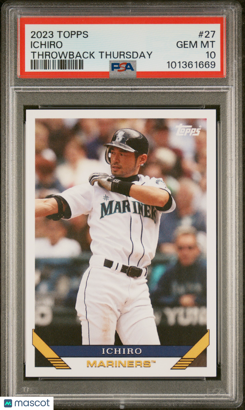 2023 Topps Throwback Thursday Ichiro #27 PSA 10 GEM MINT Seattle Mariners