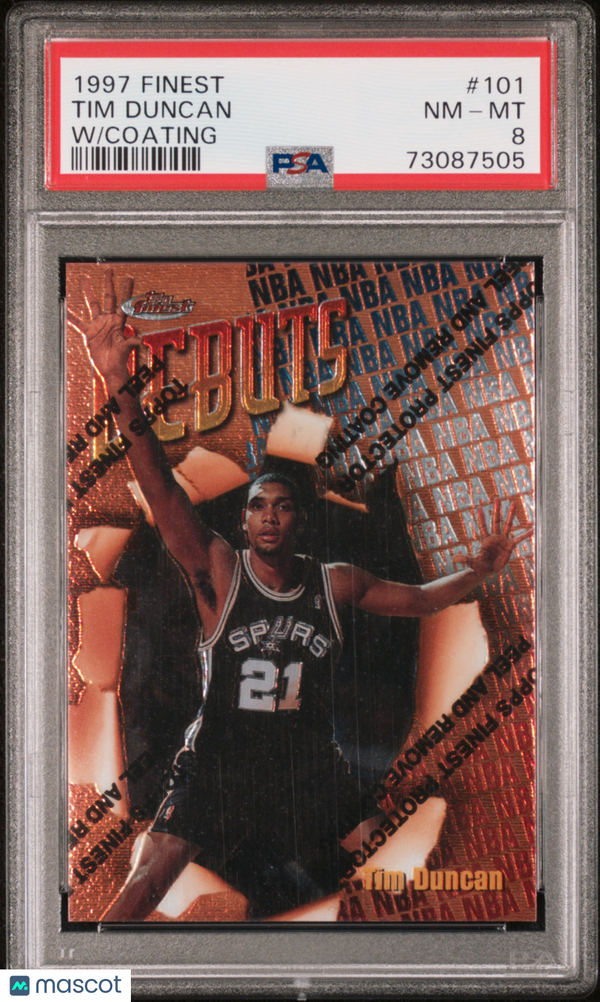 1997 Finest Tim Duncan #101 PSA 8 Basketball